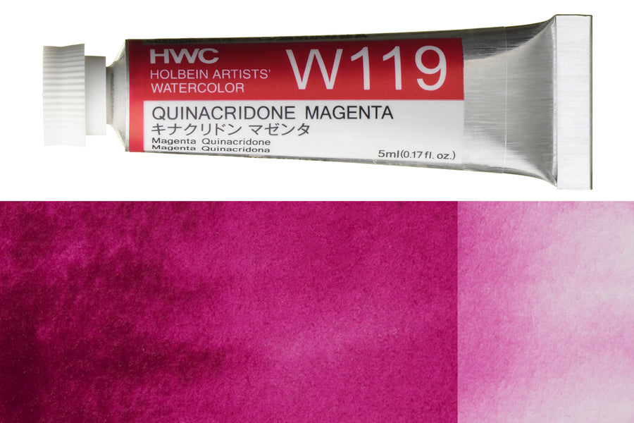 Holbein - Holbein Artists' Watercolors, 5 mL, Quinacridone Magenta (W119) - St. Louis Art Supply