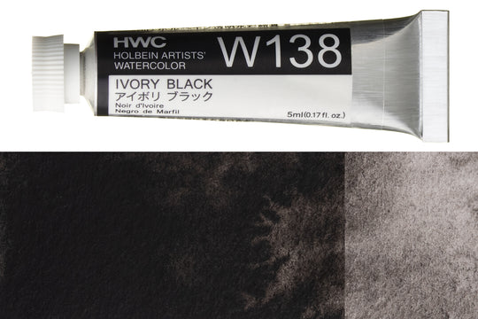 Holbein - Holbein Artists' Watercolors, 5 mL, Ivory Black (W138) - St. Louis Art Supply