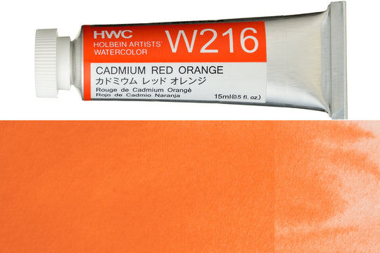 Holbein - Holbein Artists' Watercolors, 15 mL, Cadmium Red Orange (W216) - St. Louis Art Supply