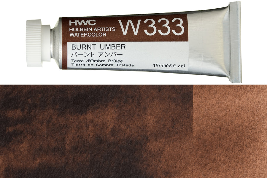Holbein - Holbein Artists' Watercolors, 15 mL, Burnt Umber (W333) - St. Louis Art Supply