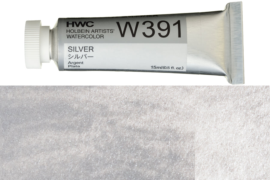 Holbein - Holbein Artists' Watercolors, 15 mL, Silver (W391) - St. Louis Art Supply