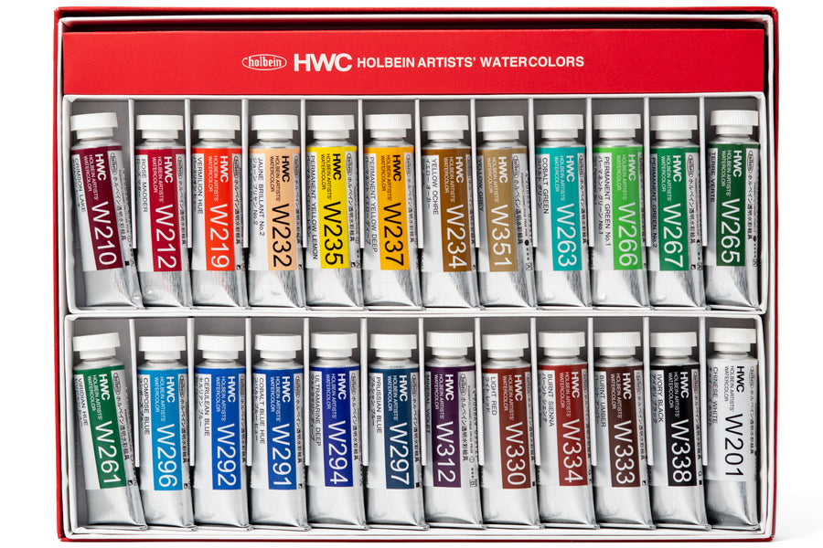 Holbein Artists' Watercolor Set of 24, 15ml Colors