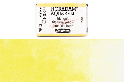 Schmincke - Horadam Watercolor Full Pan, #206 Titanium Yellow - St. Louis Art Supply