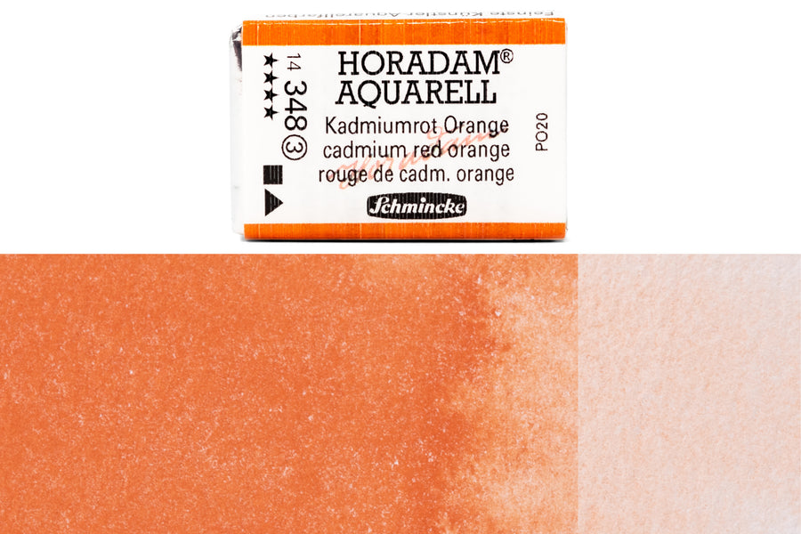 Schmincke - Horadam Watercolor Full Pan, #348 Cadmium Red Orange - St. Louis Art Supply
