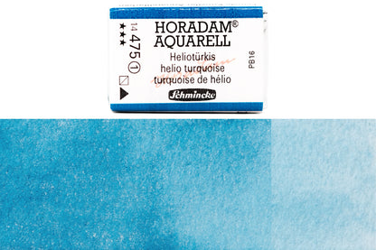 Schmincke - Horadam Watercolor Full Pan, #475 Helio Turquoise - St. Louis Art Supply