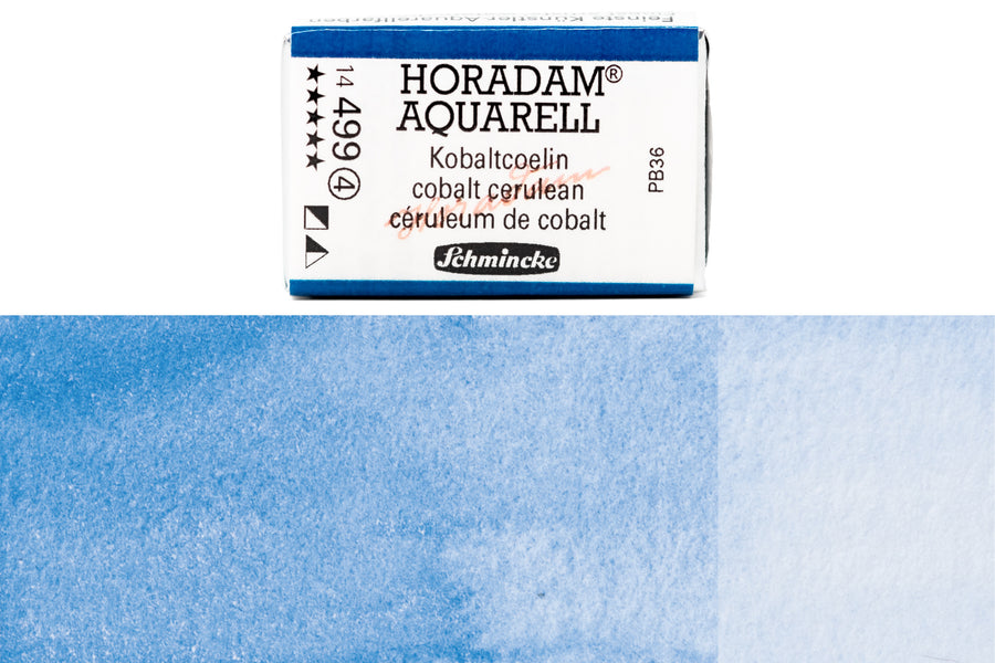 Schmincke - Horadam Watercolor Full Pan, #499 Cobalt Cerulean - St. Louis Art Supply