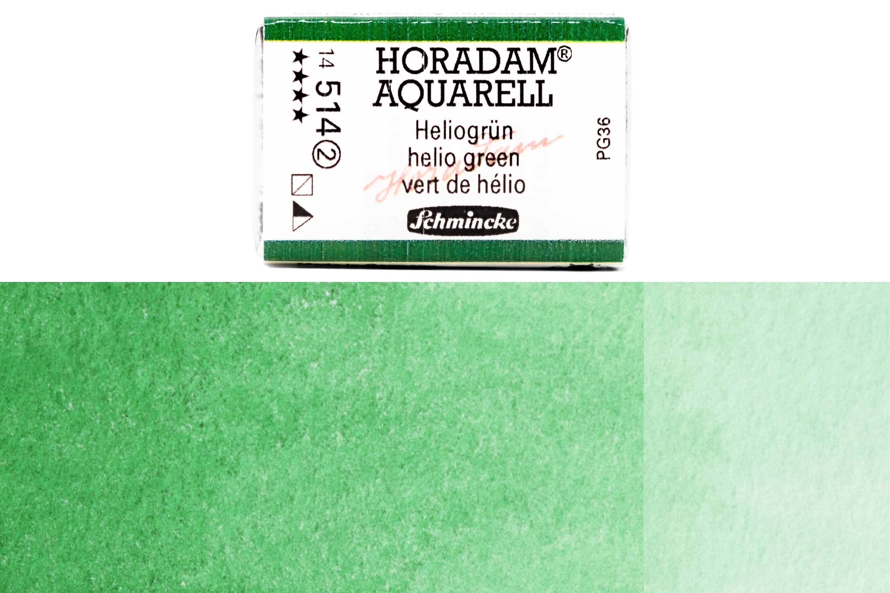 Schmincke - Horadam Watercolor Full Pan, #514 Helio Green - St. Louis Art Supply