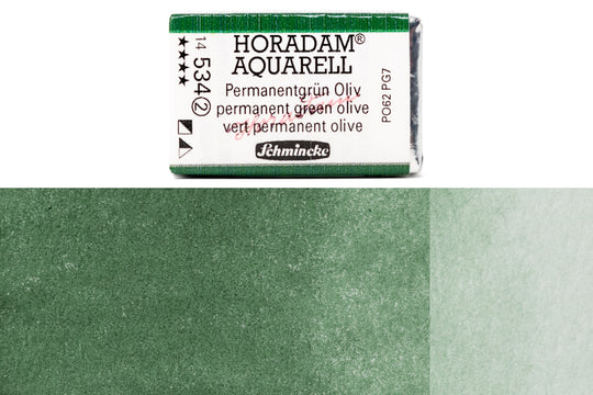 Schmincke - Horadam Watercolor Full Pan, #534 Permanent Green Olive - St. Louis Art Supply