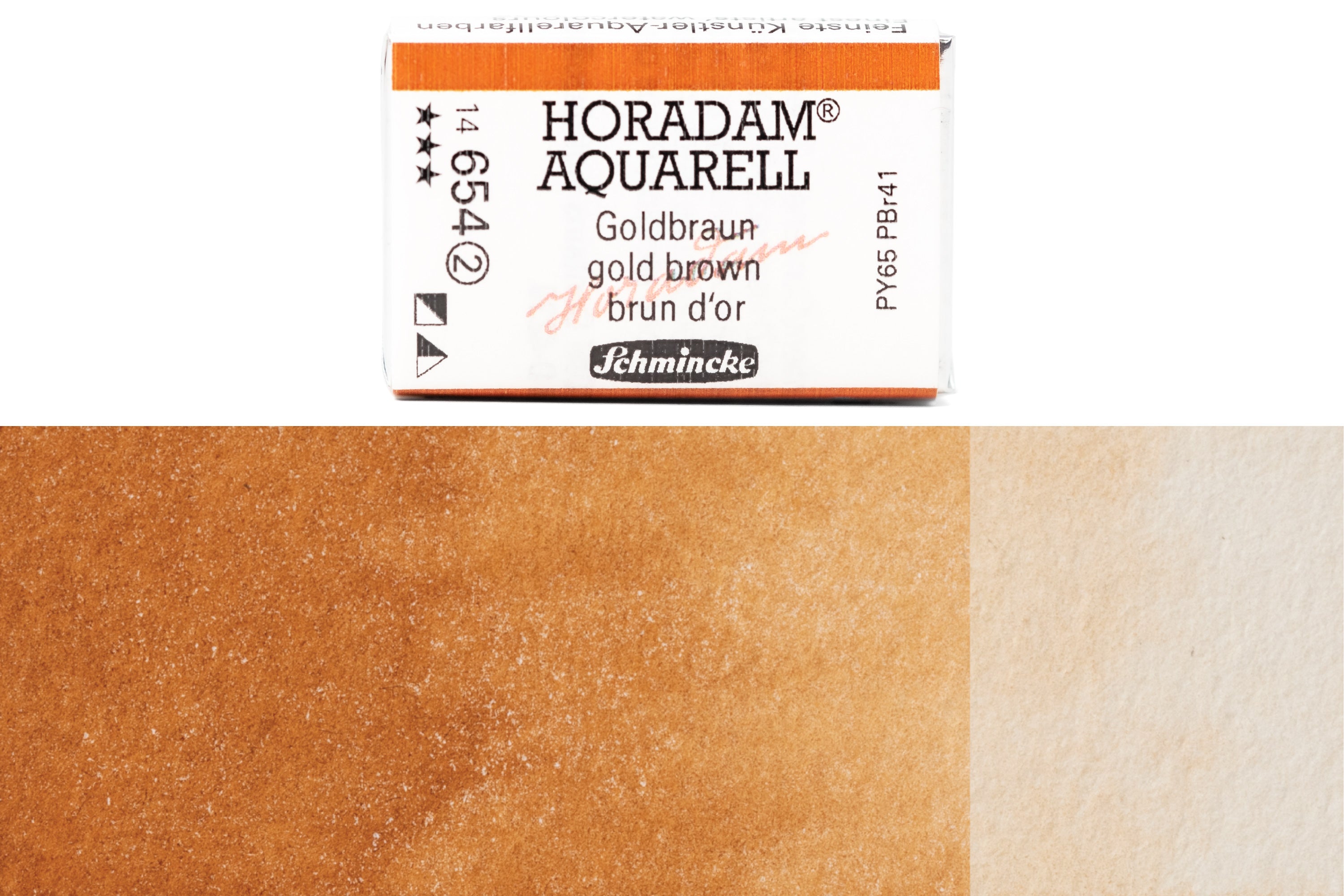 Schmincke - Horadam Watercolor Full Pan, #654 Gold Brown - St. Louis Art Supply