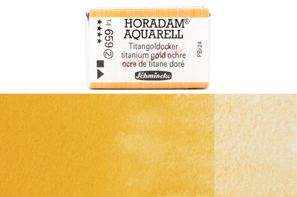 Schmincke - Horadam Watercolor Full Pan, #659 Titanium Gold Ochre - St. Louis Art Supply