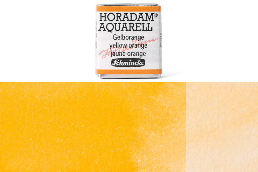 Schmincke - Horadam Watercolor Half Pan, #222 Yellow Orange - St. Louis Art Supply