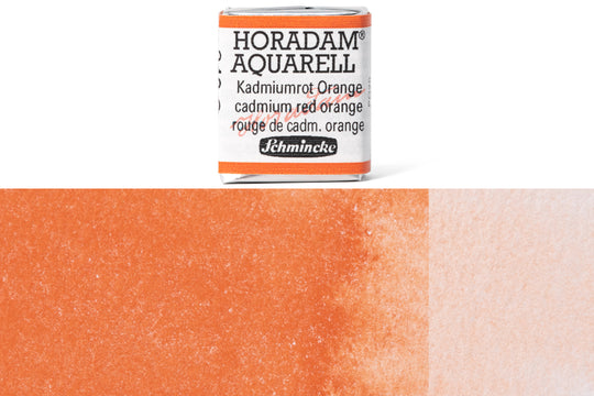 Schmincke - Horadam Watercolor Half Pan, #348 Cadmium Red Orange - St. Louis Art Supply