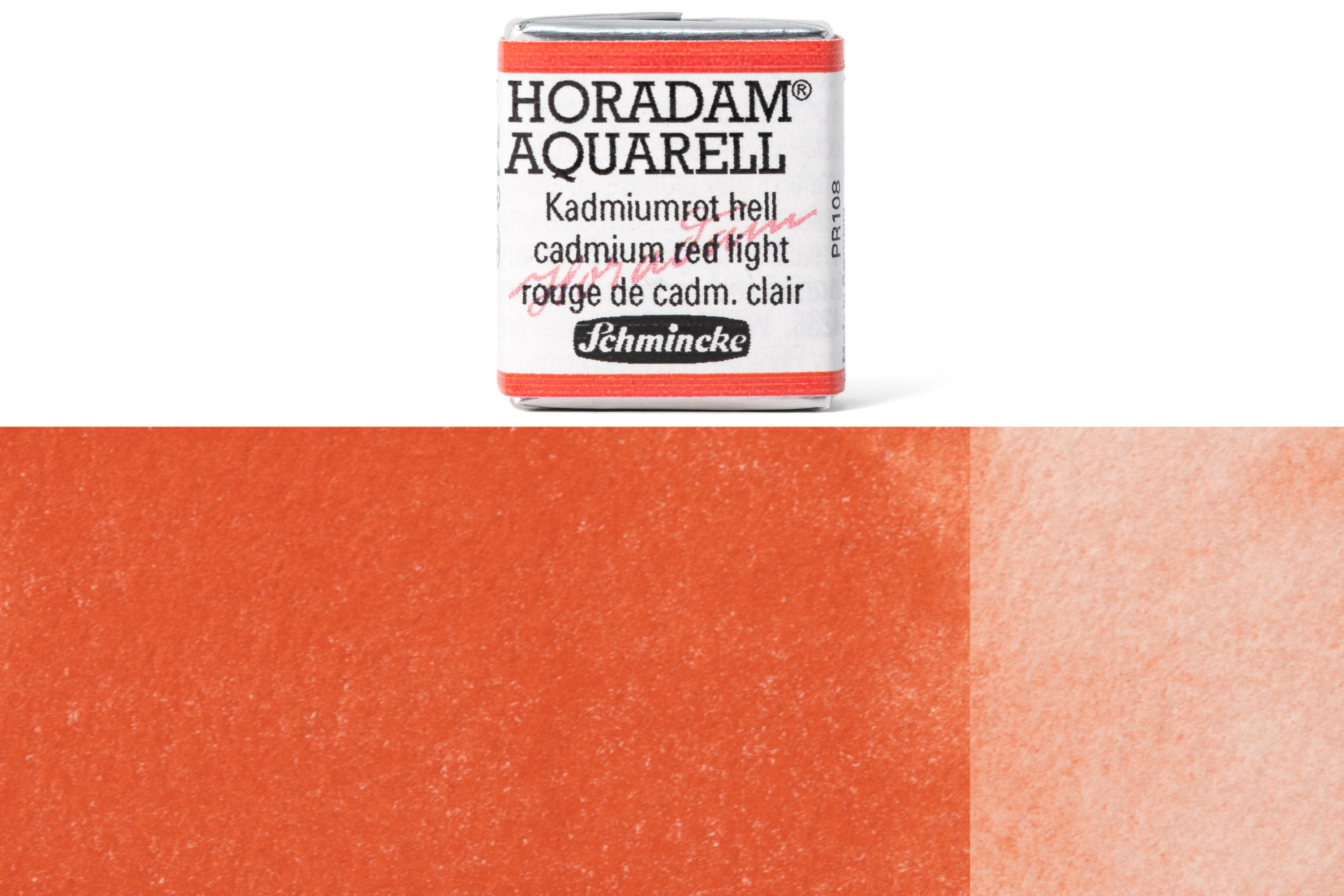 Schmincke - Horadam Watercolor Half Pan, #349 Cadmium Red Light - St. Louis Art Supply