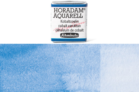 Schmincke - Horadam Watercolor Half Pan, #499 Cobalt Cerulean - St. Louis Art Supply