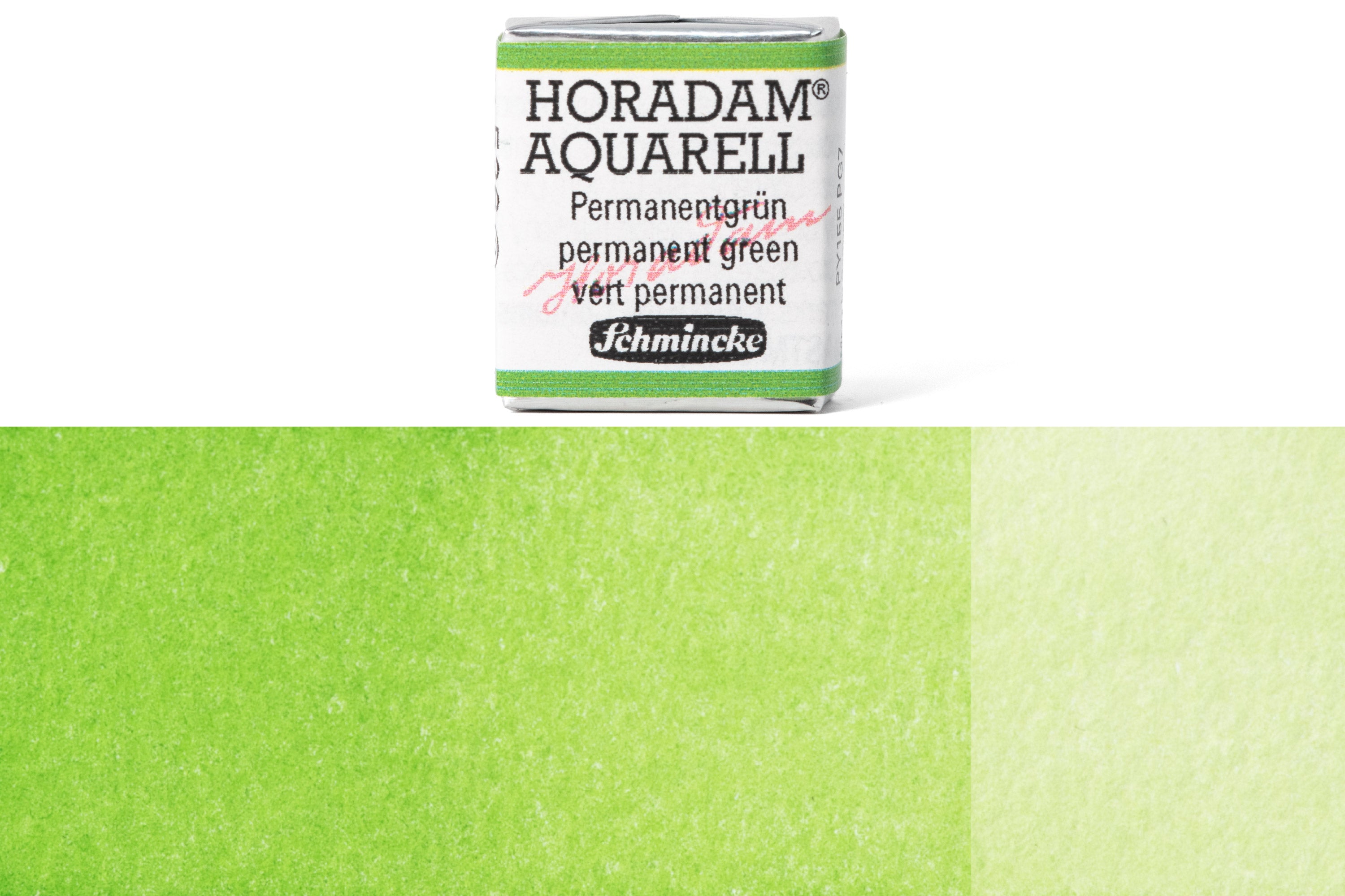 Schmincke - Horadam Watercolor Half Pan, #526 Permanent Green - St. Louis Art Supply