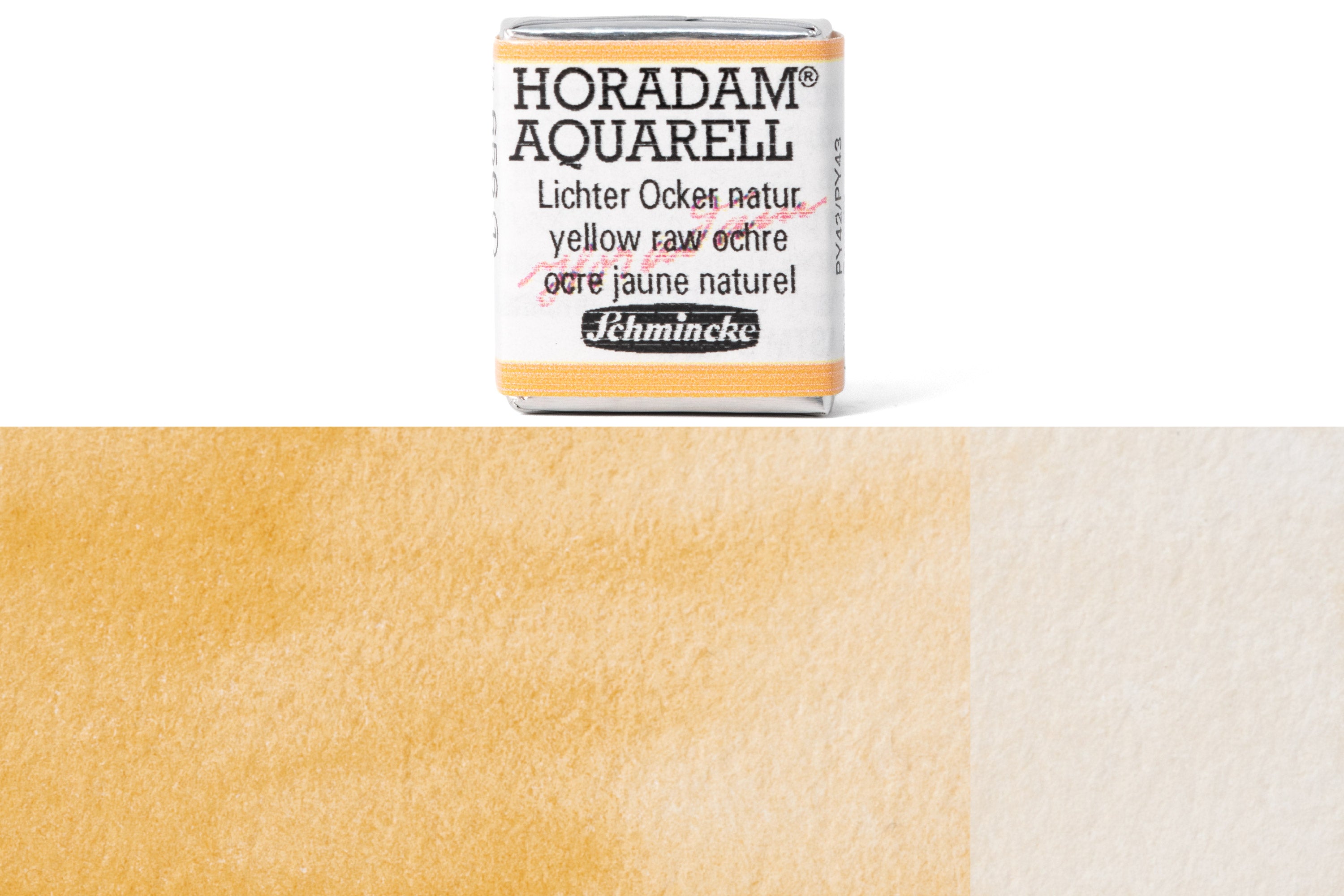 Schmincke - Horadam Watercolor Half Pan, #656 Yellow Raw Ochre - St. Louis Art Supply