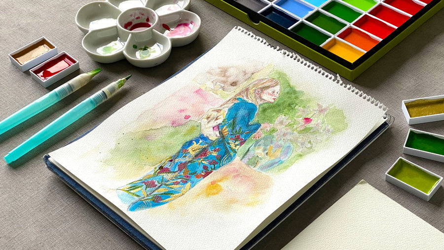 Kuretake - Gansai Tambi Watercolors, #13 Lilac - St. Louis Art Supply