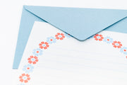 Letterpress stationery, blue/wreathMidori 