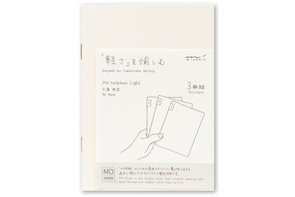 MD Notebook Light, A6 Blank, Set of 3
