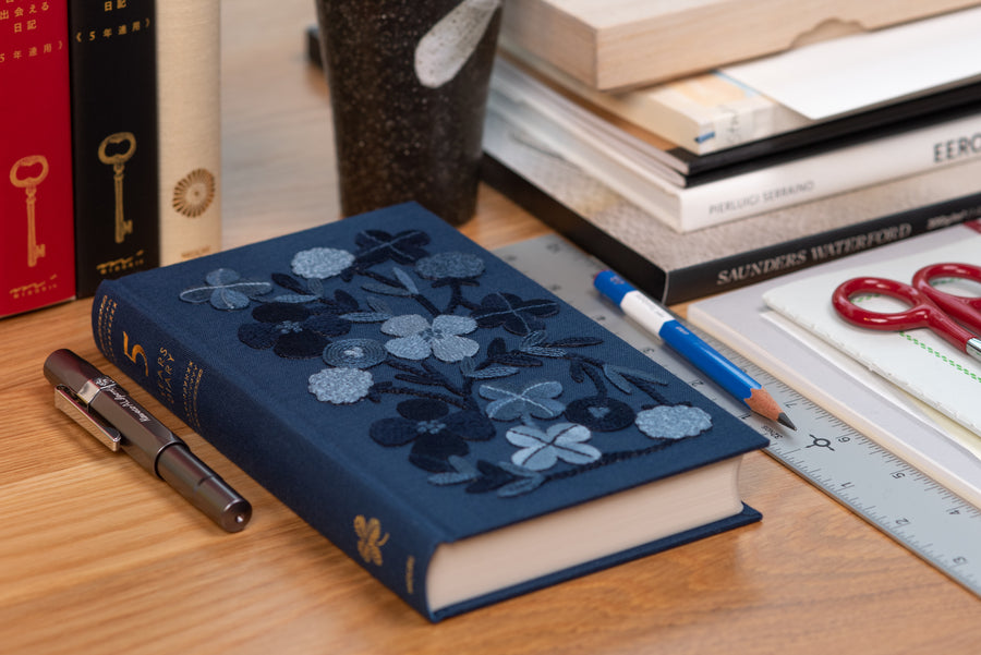 Midori - Five Year Diary, Embroidered Navy - St. Louis Art Supply