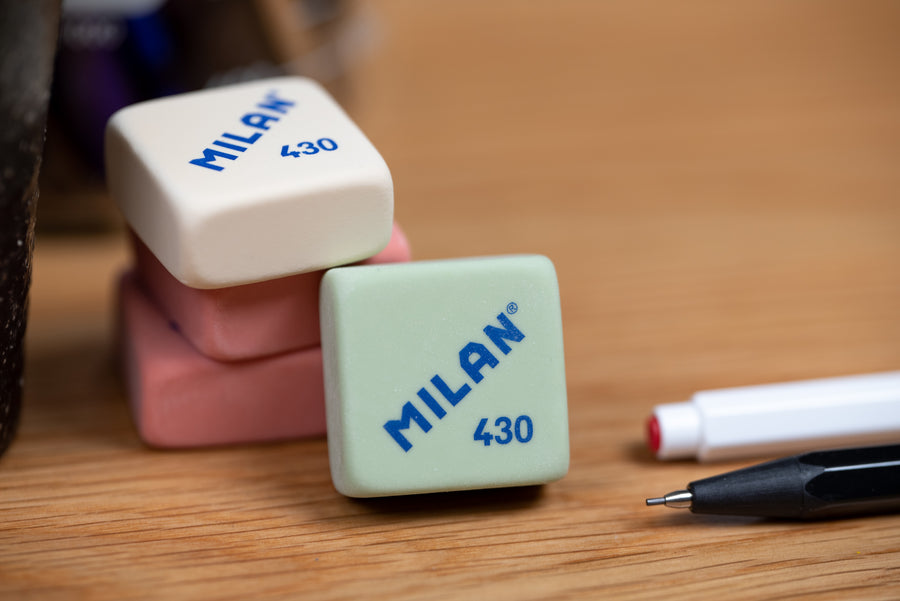 Milan 430 Erasers, Random Color 4-Pack