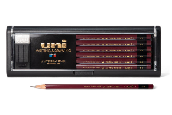 uni MITSUBISHI PENCIL 三菱鉛筆 Uni Pencil, 6B, Set of 12 with Eraser – St. Louis Art Supply
