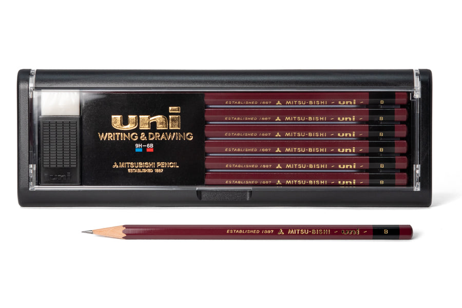 Mitsubishi Pencil Co. - Uni Pencil, B, Set of 12 with Eraser - St. Louis Art Supply