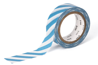 mt - mt Washi Tape, 15 mm, Misty Blue Stripe - St. Louis Art Supply