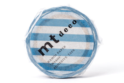 mt - mt Washi Tape, 15 mm, Misty Blue Stripe - St. Louis Art Supply
