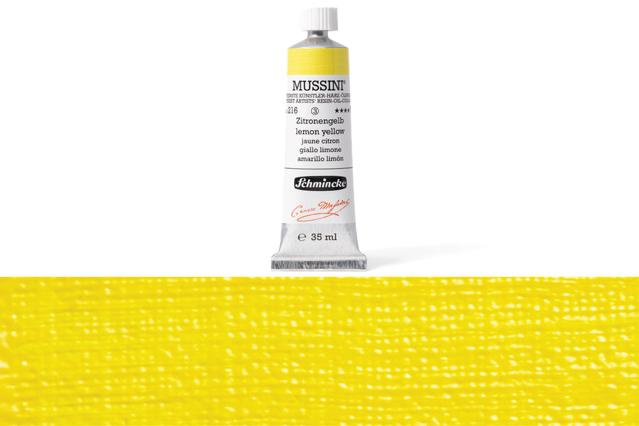 Schmincke - Mussini Oil Colors, 35 mL, #216 Lemon Yellow - St. Louis Art Supply