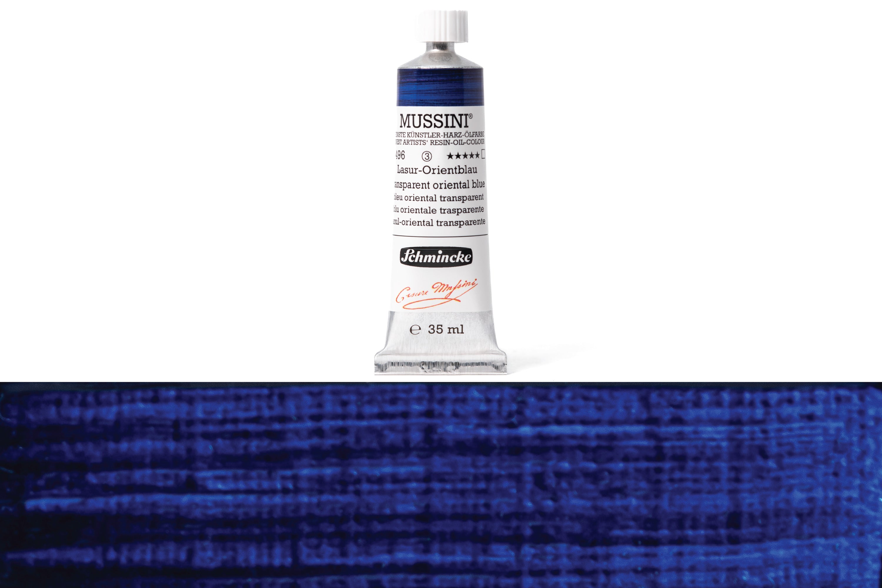 Schmincke - Mussini Oil Colors, 35 mL, #496 Transparent Oriental Blue - St. Louis Art Supply