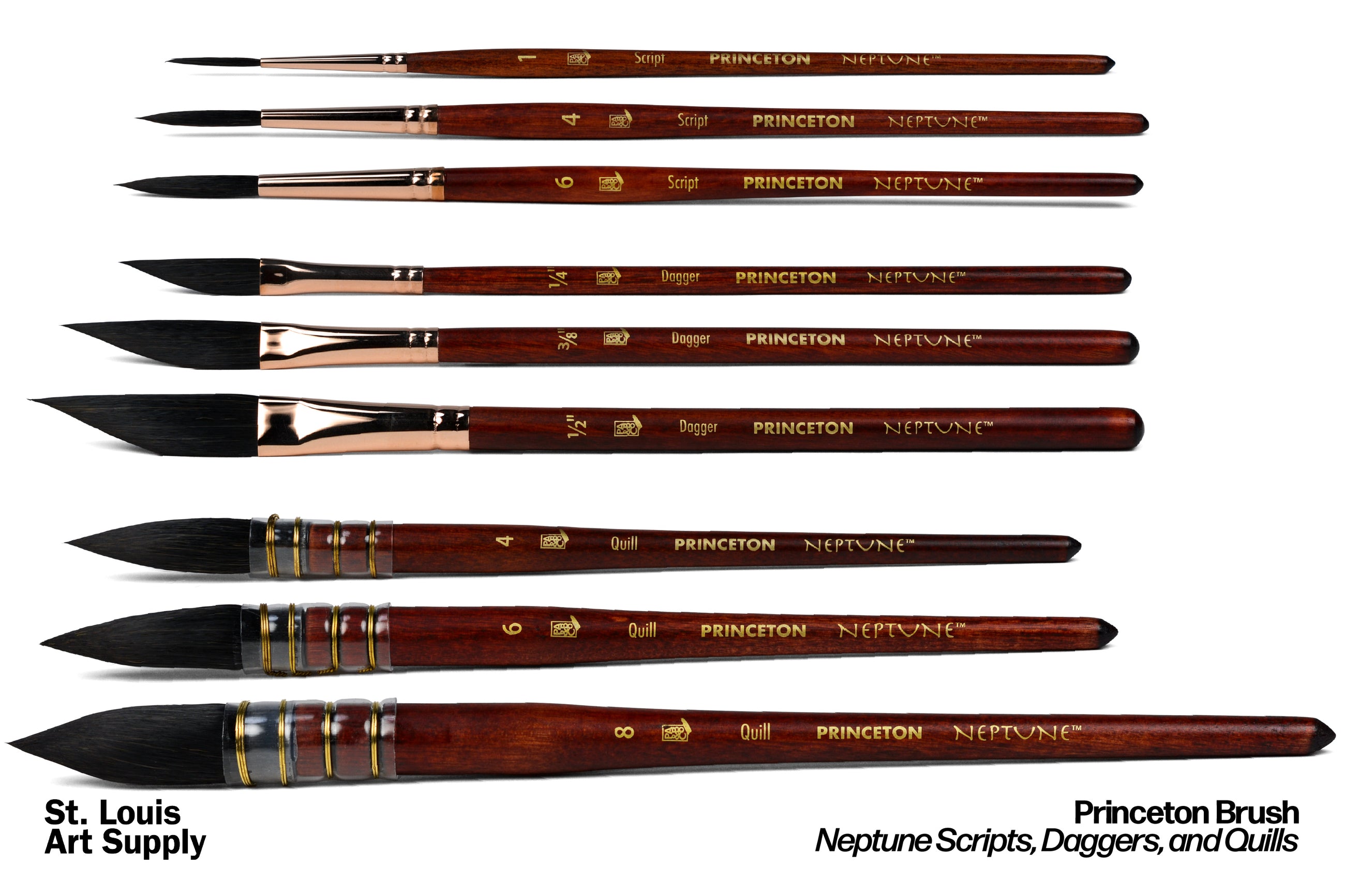 Set Pennelli Princeton Neptune Syn Sh - 4 Pezzi Per Acquerello Set Pennelli Princeton Neptune Syn Sh - 4 Pezzi Per Acquerello