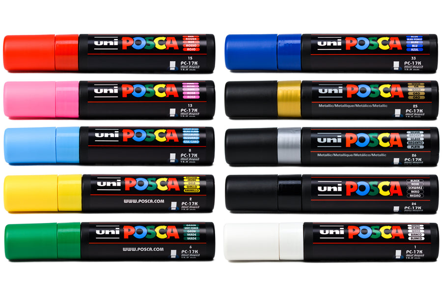 15 Posca Paint Markers 8K Broad Posca Markers with Broad Chisel Tips Posca  Marker Set of Acrylic Paint Pens