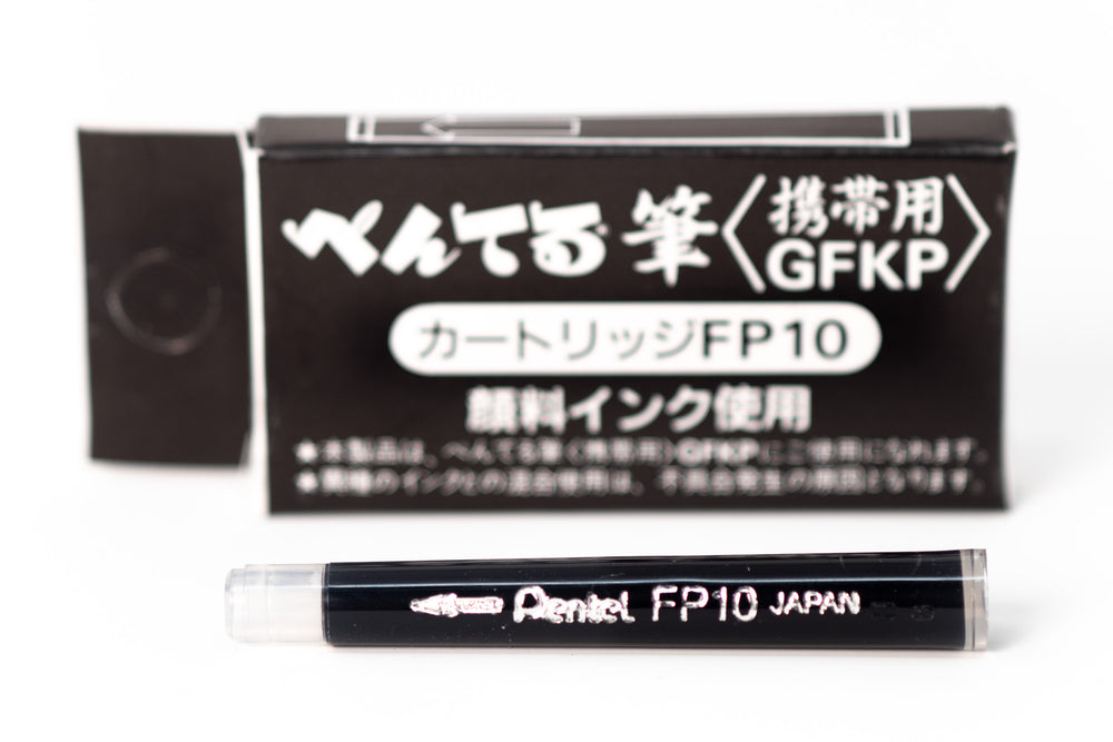 Pentel FP10 Brush Pen Cartridge Refills BLACK Pigment Ink (pack Of 4) FP10-A