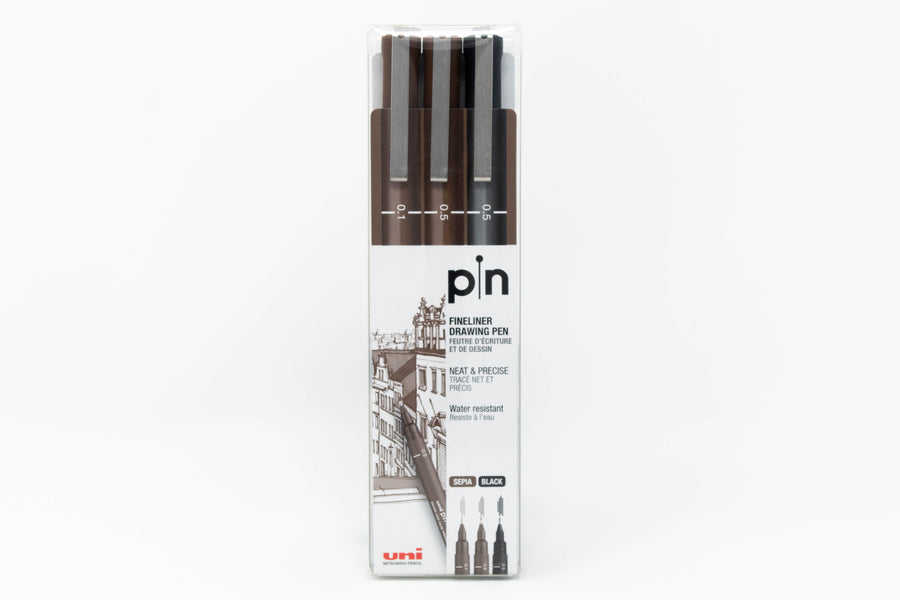 Pin fineliners, set of 3Mitsubishi Pencil Co. 