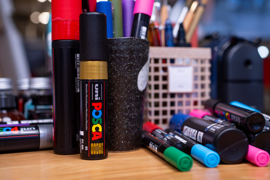 Posca Marker Pen Set Of 8 Sizes / Tips - Black
