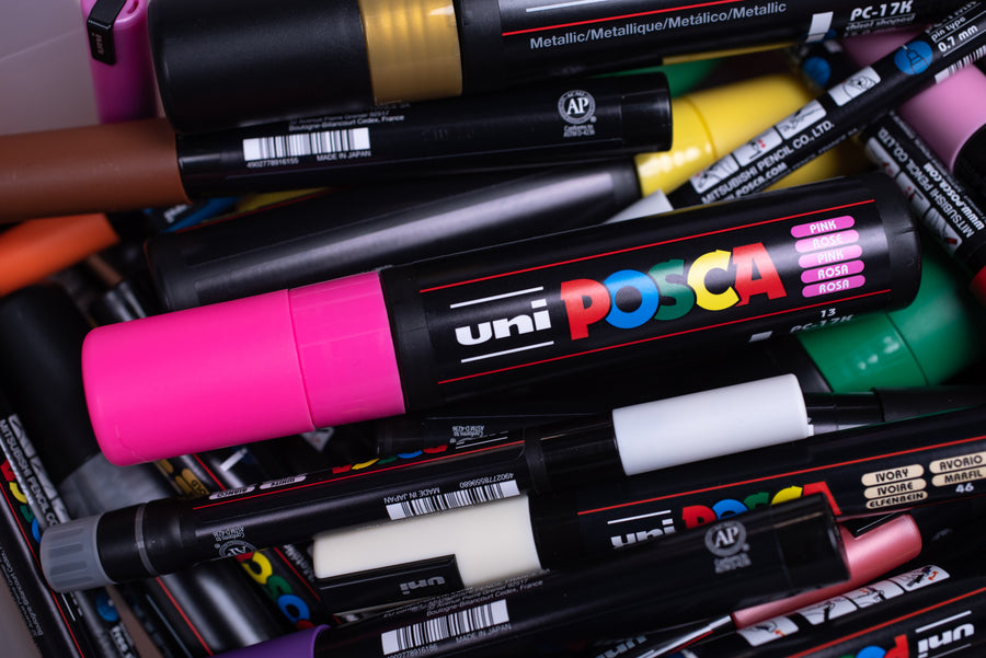 Uni POSCA Paint Markers, Fine Tip (PC-3M), Set of 8