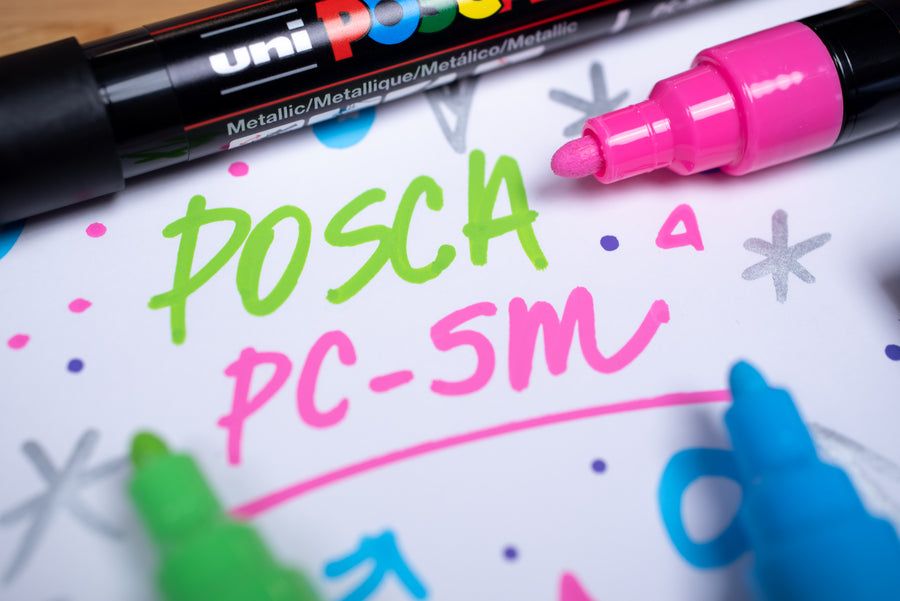 Uni POSCA Paint Markers, Medium Tip (PC-5M), Set of 8
