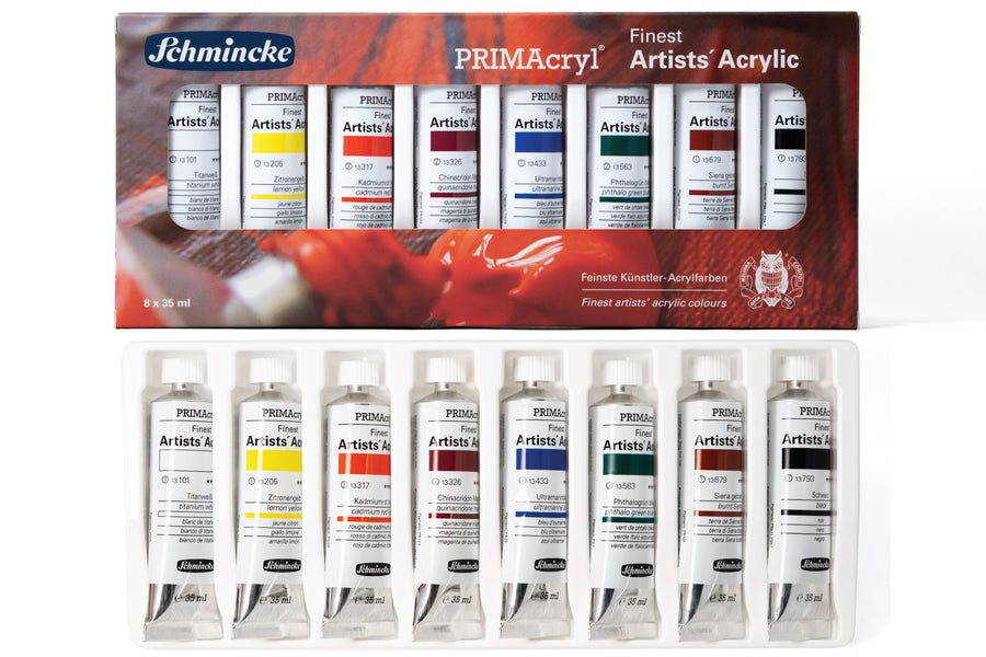 Schmincke : Primacryl Acrylic : Set of 8 x 35ml Tubes