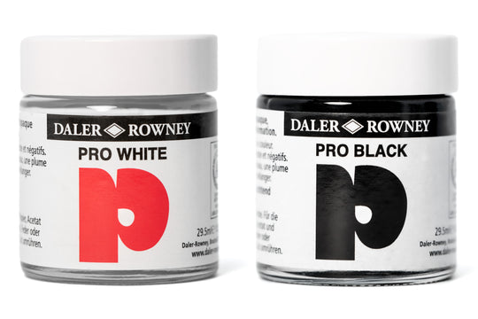 Daler-Rowney - Pro White & Pro Black Inks - St. Louis Art Supply