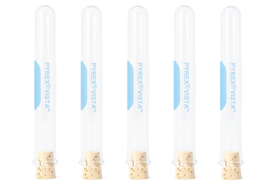 Pyrex - Pyrex Vista 3 mL Test Tubes with Cork Stoppers, Set of 5 - St. Louis Art Supply
