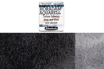 Schmincke - Supergranulation Watercolor Half Pan, #955 Deep Sea Black - St. Louis Art Supply