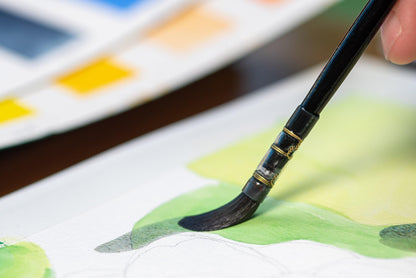 Schmincke - Akademie Watercolor Half Pan, #553 Permanent Green - St. Louis Art Supply