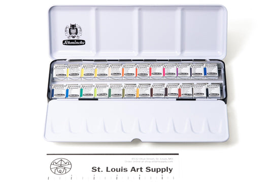 Schmincke - Akademie Watercolors, Set of 24 Half Pans - St. Louis Art Supply