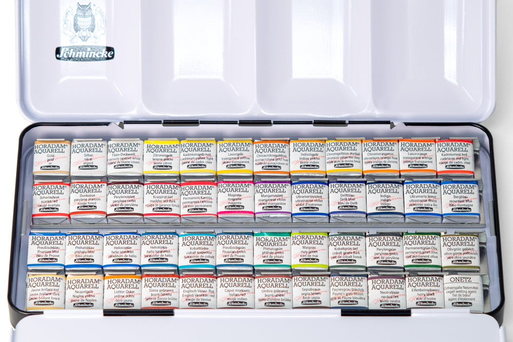 Schmincke HORADAM AQUARELL Floral Set - 12 Demi-Godets Aquarelle Coffret Métal