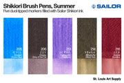 Sailor - Shikiori Brush Pens, Set of 5, Summer Colors - St. Louis Art Supply