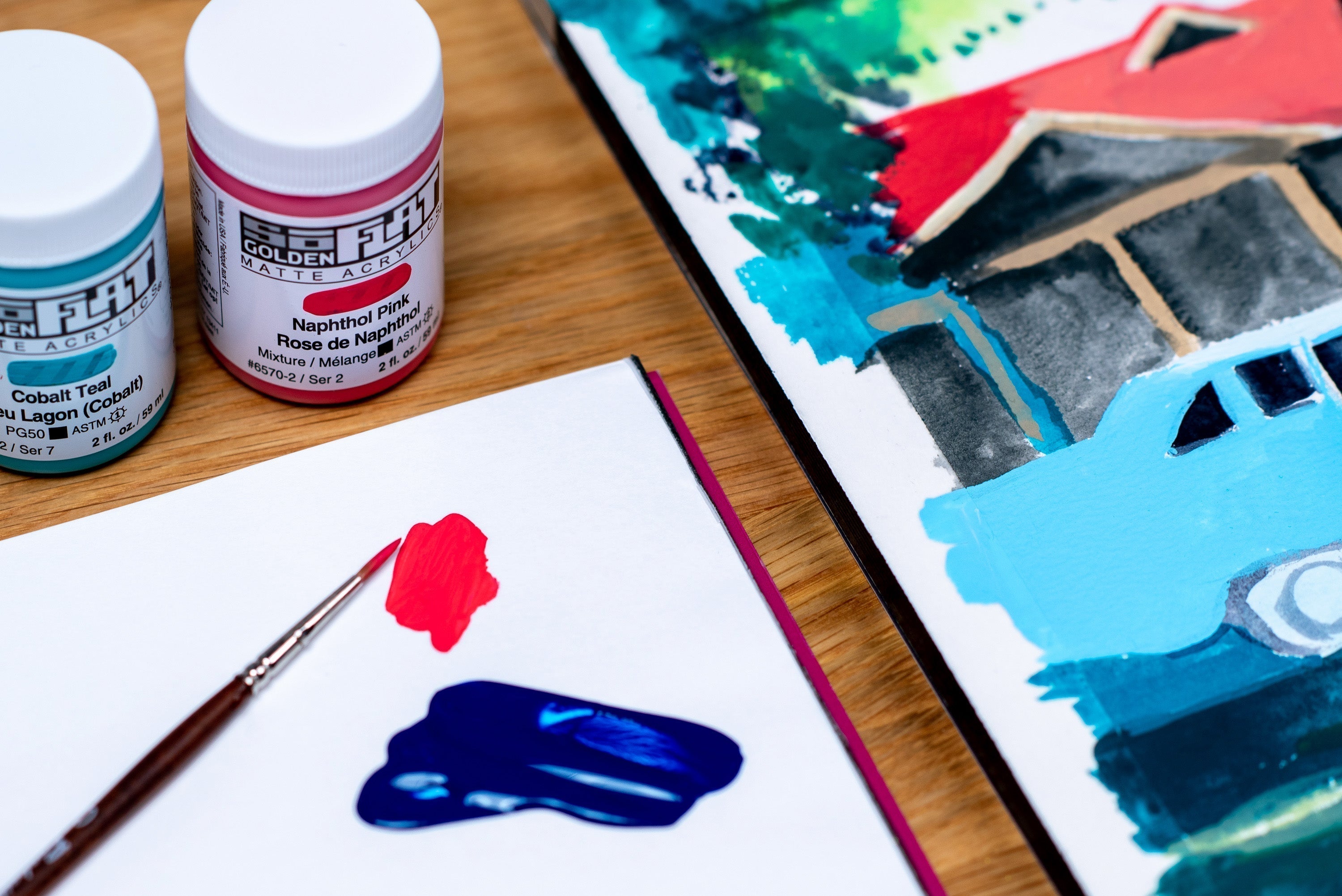 Golden SoFlat Matte Acrylics, Cadmium Red Dark