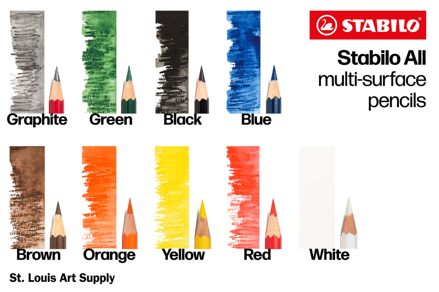 STABILO ALL SURFACE PENCIL - BLUE (PACK OF 12)- BRAND NEW Pencils  Aquarellable