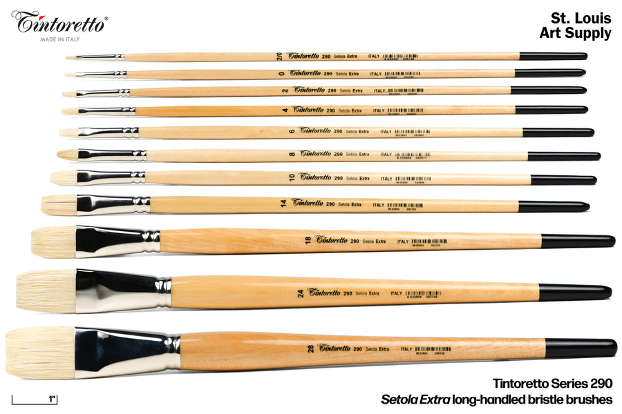Setola Extra Long-Handled Bristle Brushes, Series 290 (Flat)