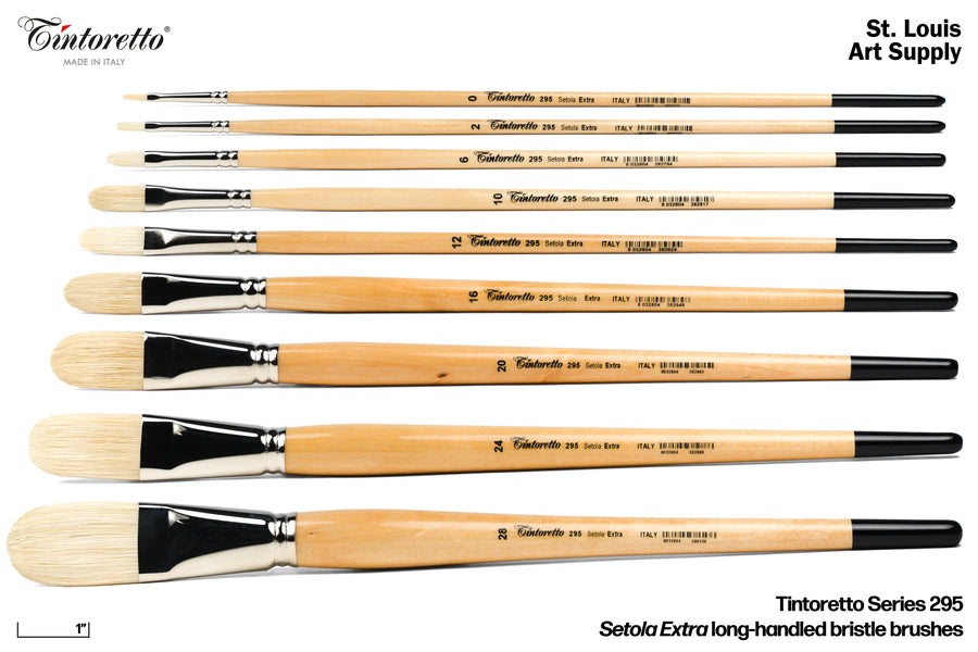 Setola Extra Long-Handled Bristle Brushes, Series 295 (Filbert)